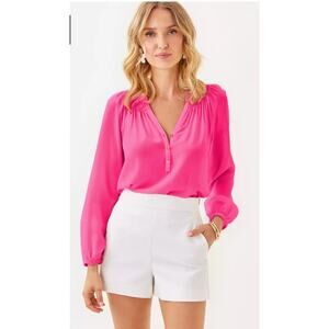 Lilly Pulitzer 3" Sarissa Stretch Short white cotton preppy size 4